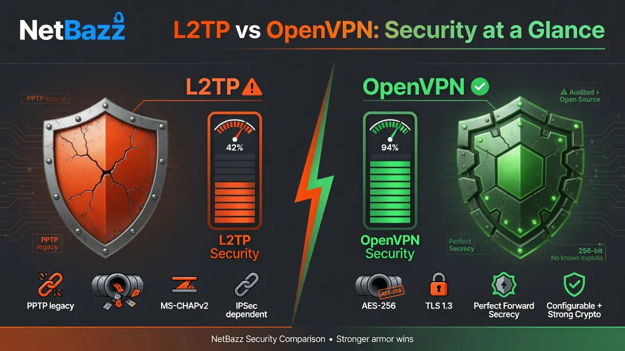 تفاوت امنیت پروتکل‌های L2TP و OpenVPN در یک نگاه