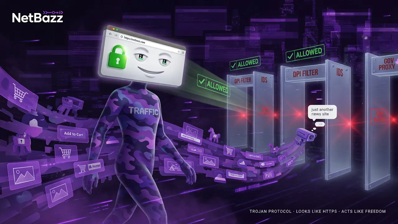 پروتکل Trojan؛ هنر پنهان شدن ترافیک پشت چهره‌ی یک سایت معمولی